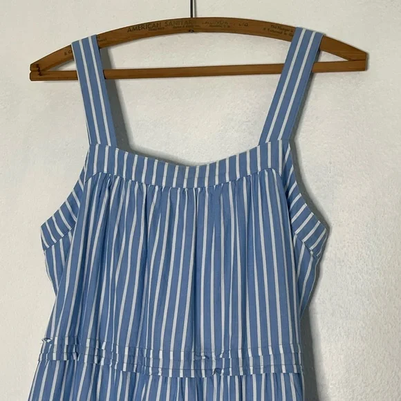 Pact The Sunset Easy Blue Stripe Organic Cotton Cami Dress. Size Medium. - Picture 3 of 12